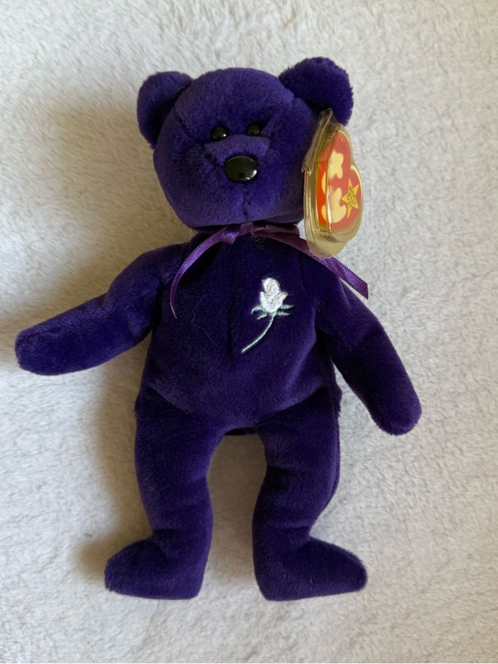 RARE TY Beanie Baby Princess Diana Bear Indonesia Tag Error  PVC Canadian Tag